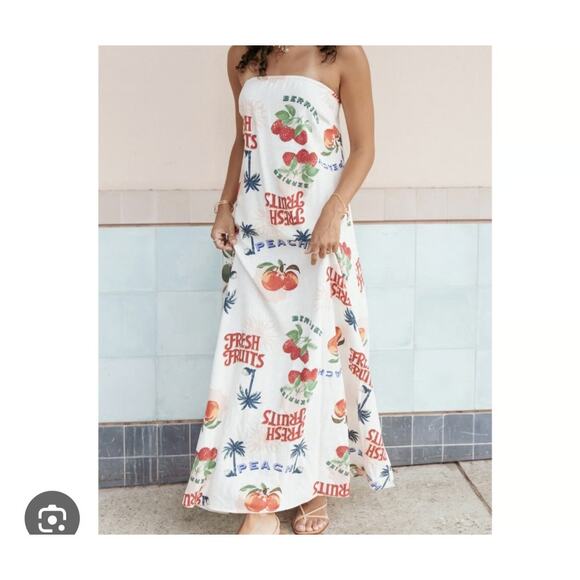 Paper Heart Dresses & Skirts - Anthropologie Paper Heart Linen Blend Fruit Maxi Dress XL